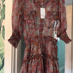 Misa Los Angeles Vibrant Long Sleeve Dress